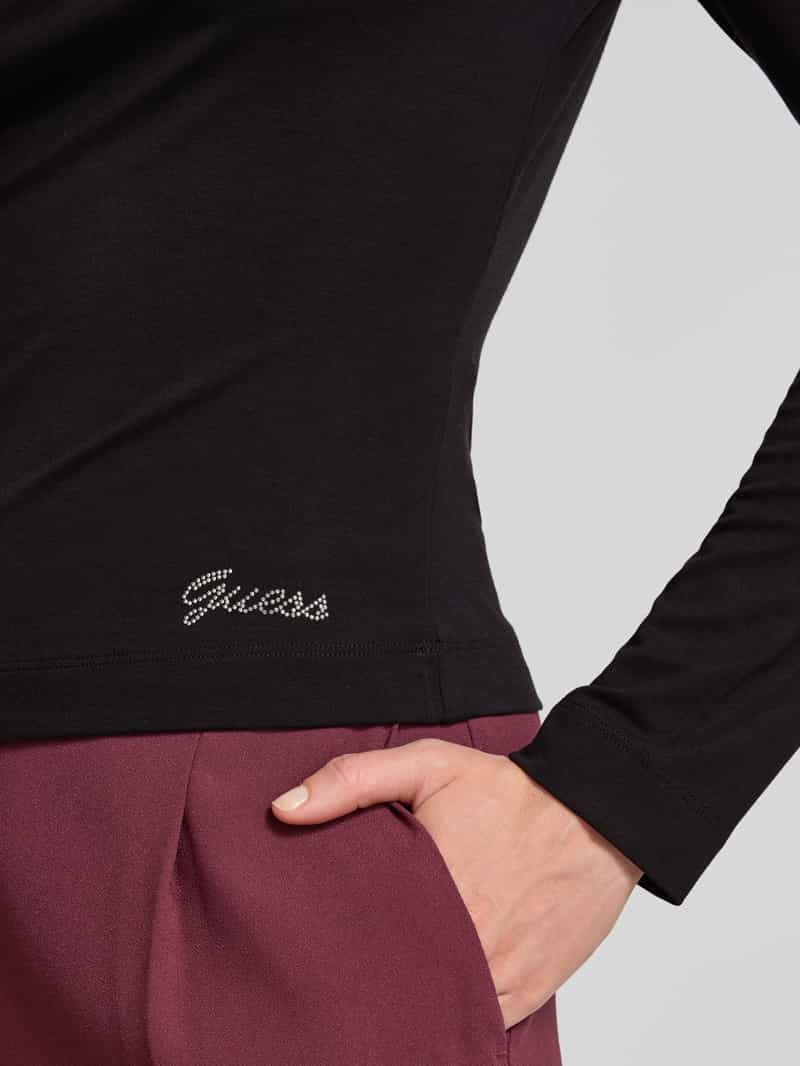 Guess Shirt met lange mouwen en geribde boothals