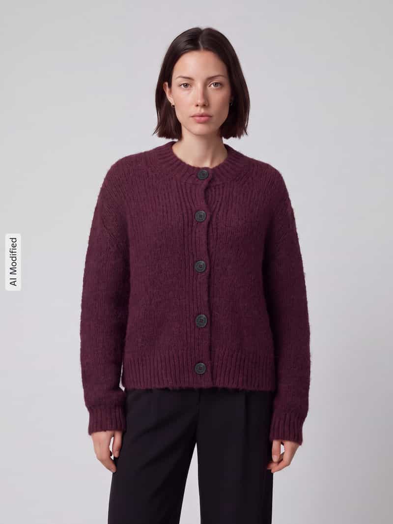 Marc O'Polo DENIM Regular fit gebreid jack van scheerwolmix met alpaca-aandeel