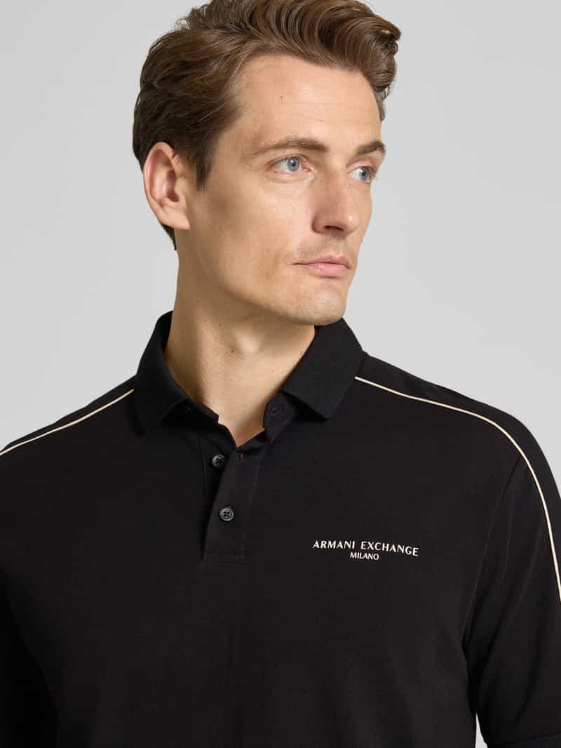 Armani Exchange Regular fit poloshirt met labelprint