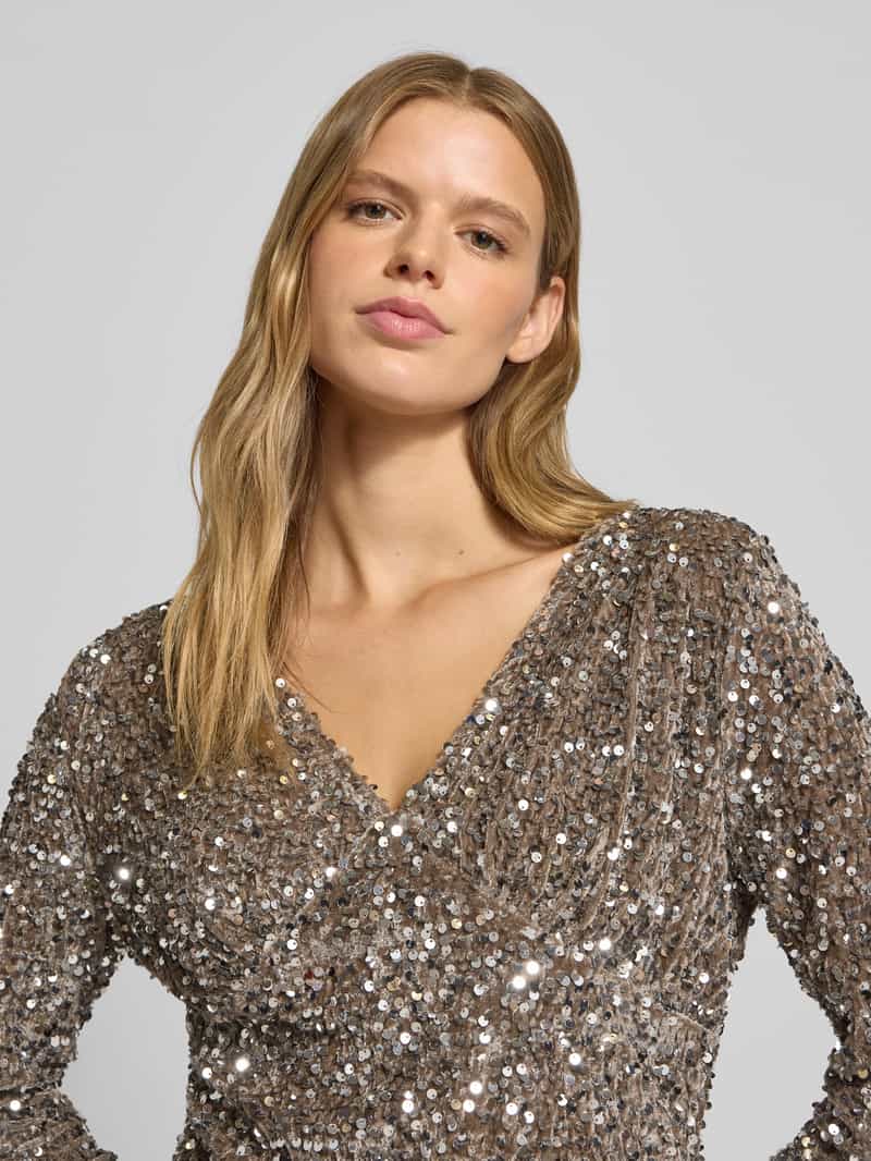 Pieces Mini-jurk met pailletten van fluweel model 'KAM'