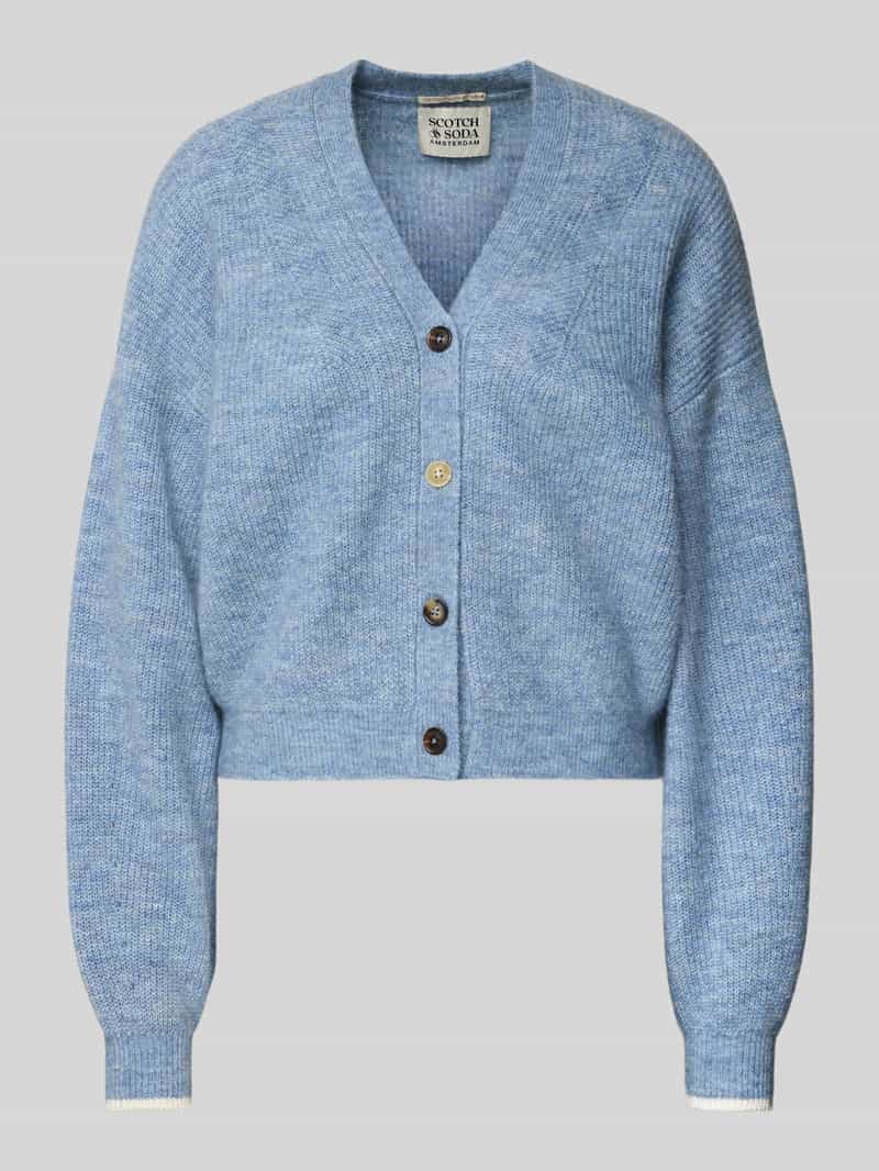 Scotch & Soda Oversized gebreid jack met knoopsluiting