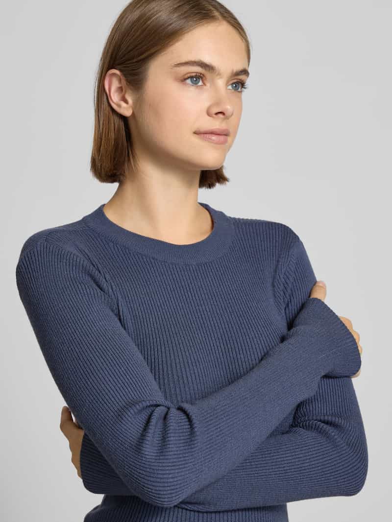 Pieces Slim fit gebreide pullover van viscosemix model 'MIRA'