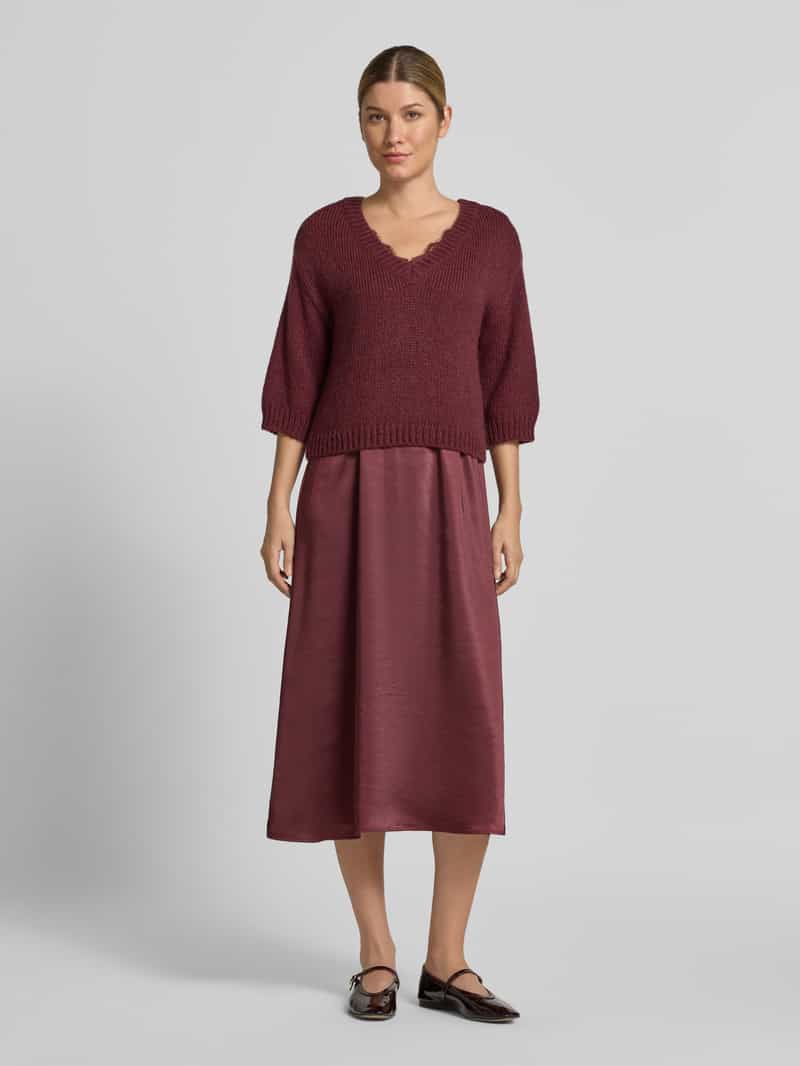 ROBE LÉGÈRE Flatteus vrijetijdsjurk met kant bordeaux, foto 3