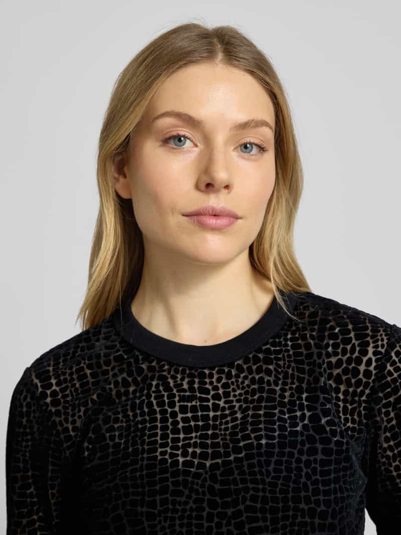 Joop! Shirt met lange mouwen en geribde ronde hals model 'TEIDA'