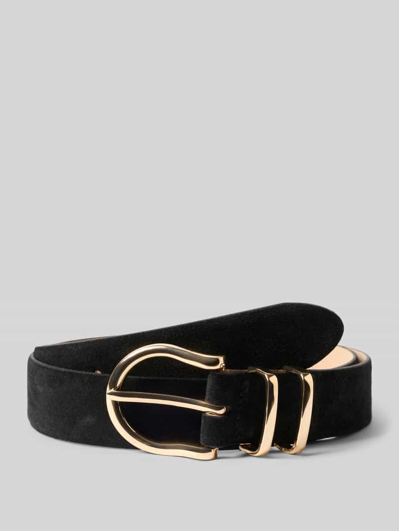 Riem van echt leer in velourslook