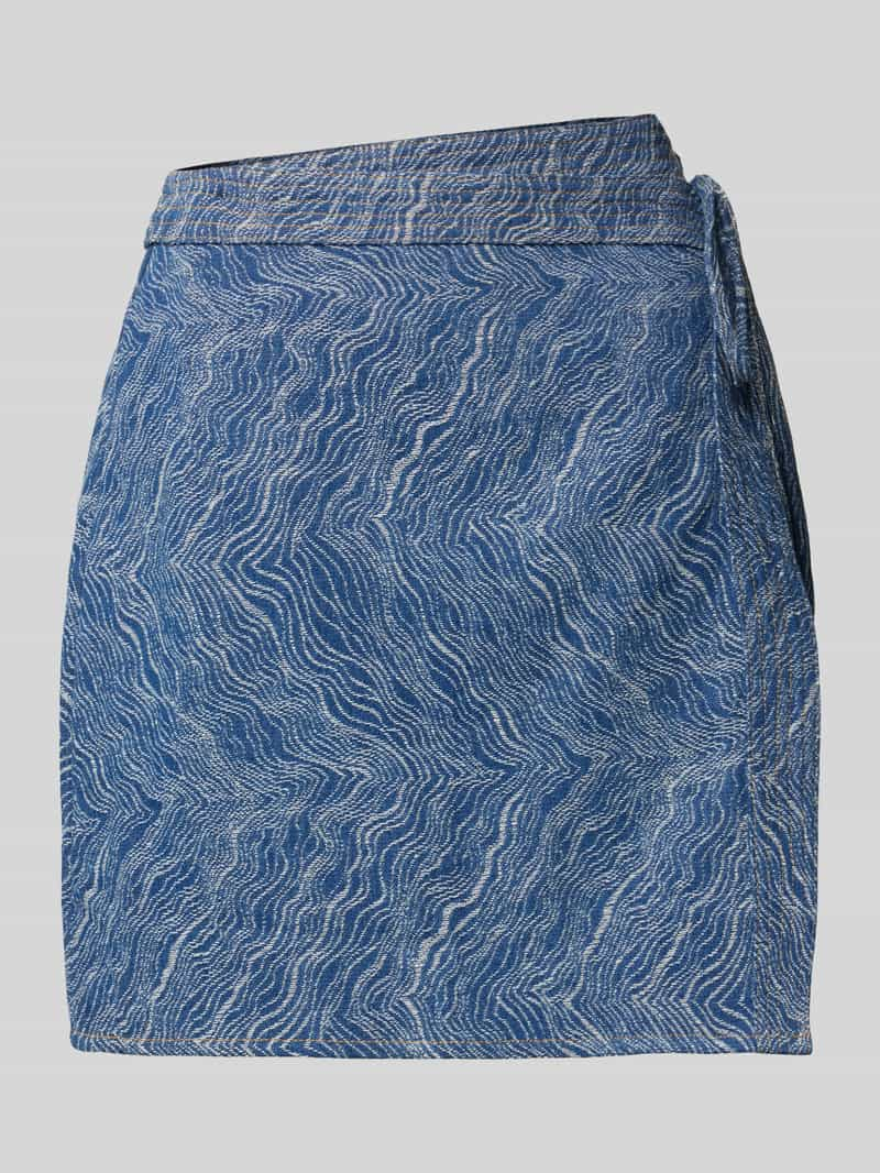 Pieces Licht uitlopende wikkelrok van denim jacquard, model 'JENNIFER'