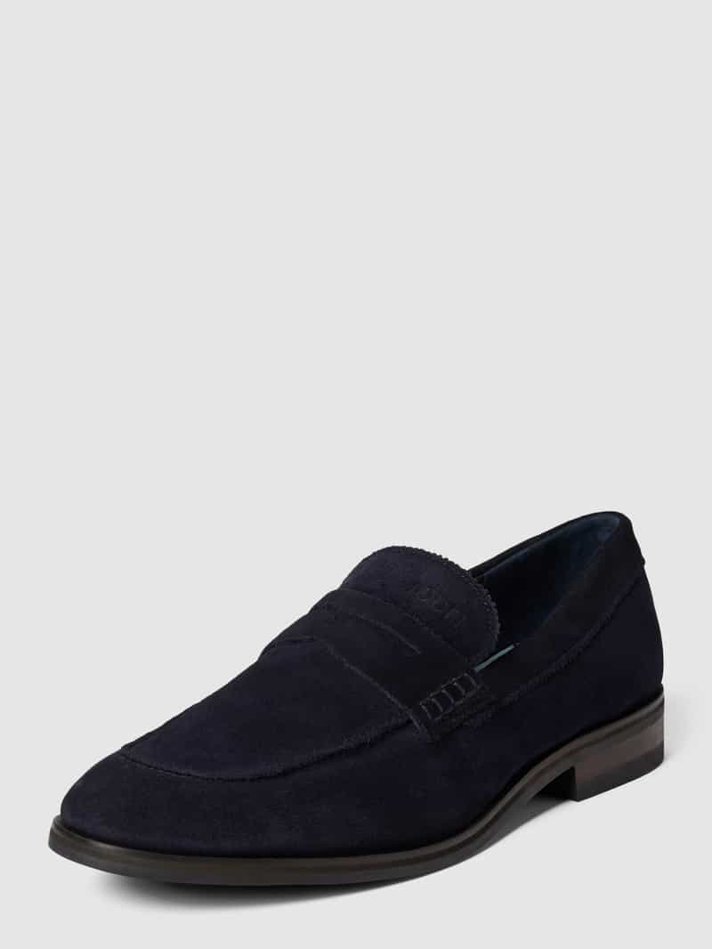 Penny loafers met labeldetails