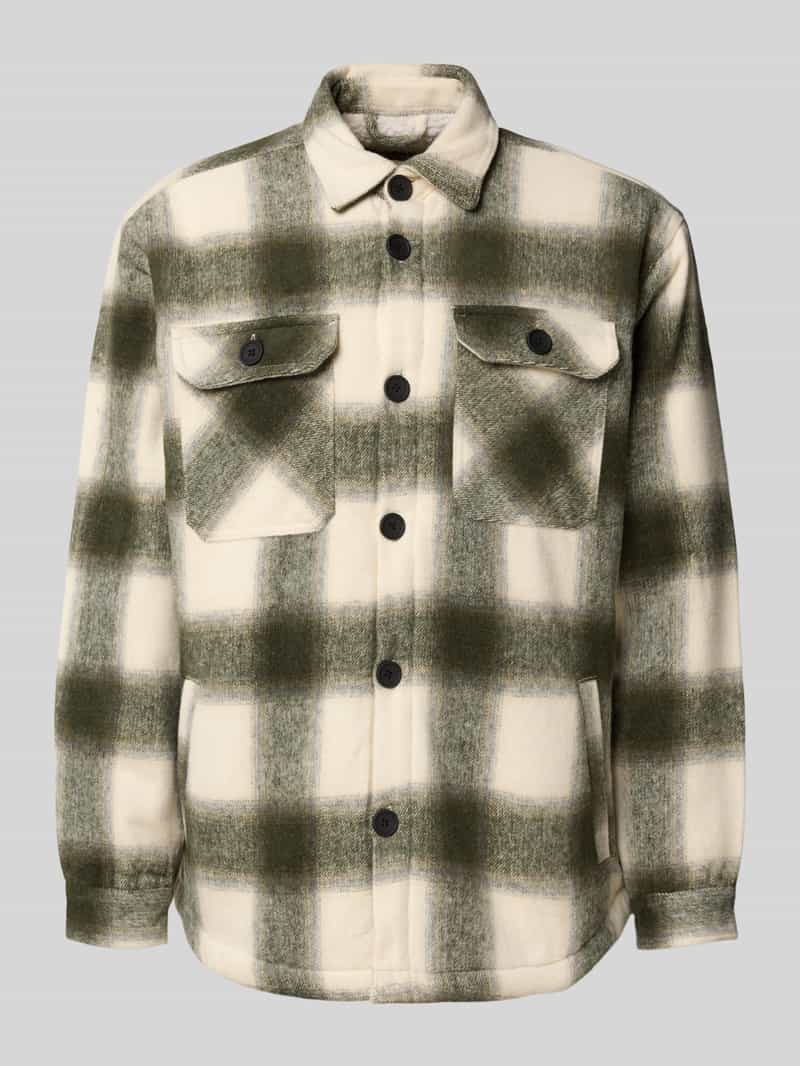 Redefined Rebel Regular fit overhemdjack met kentkraag model 'Rian'