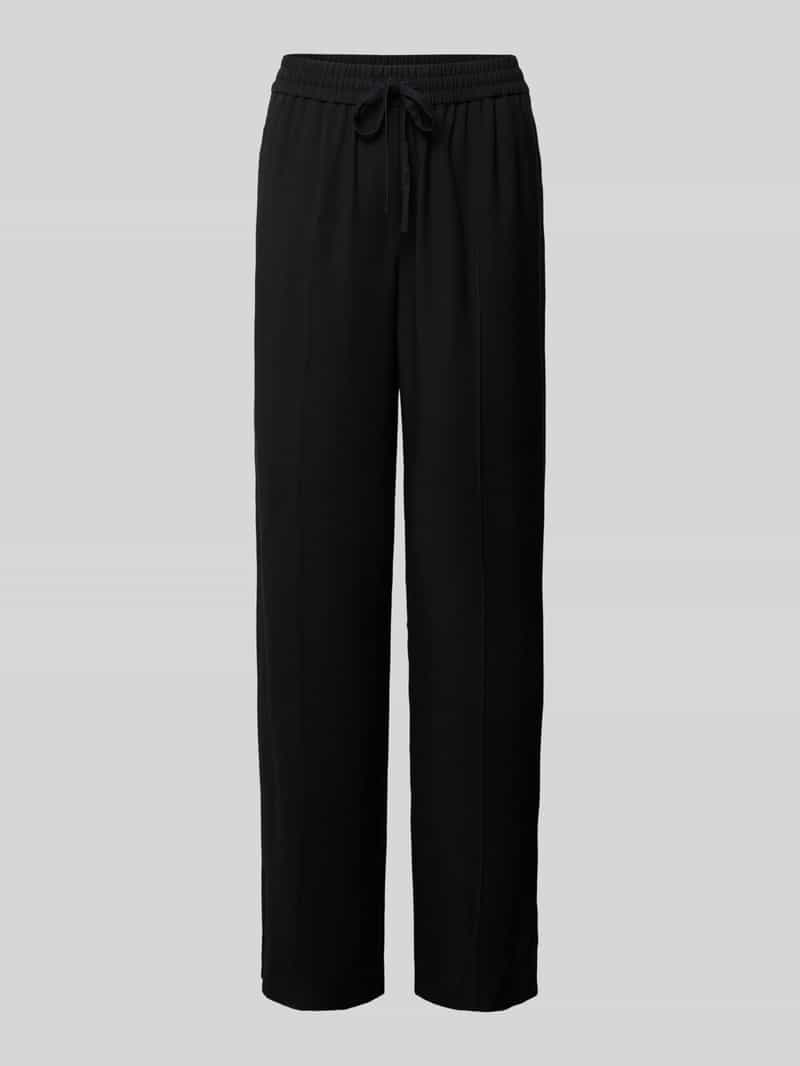 Regular fit stoffen broek met vaste persplooien, model 'Contri'