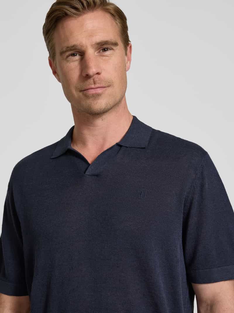 Les Deux Relaxed fit poloshirt met V-hals model 'Emmanuel'