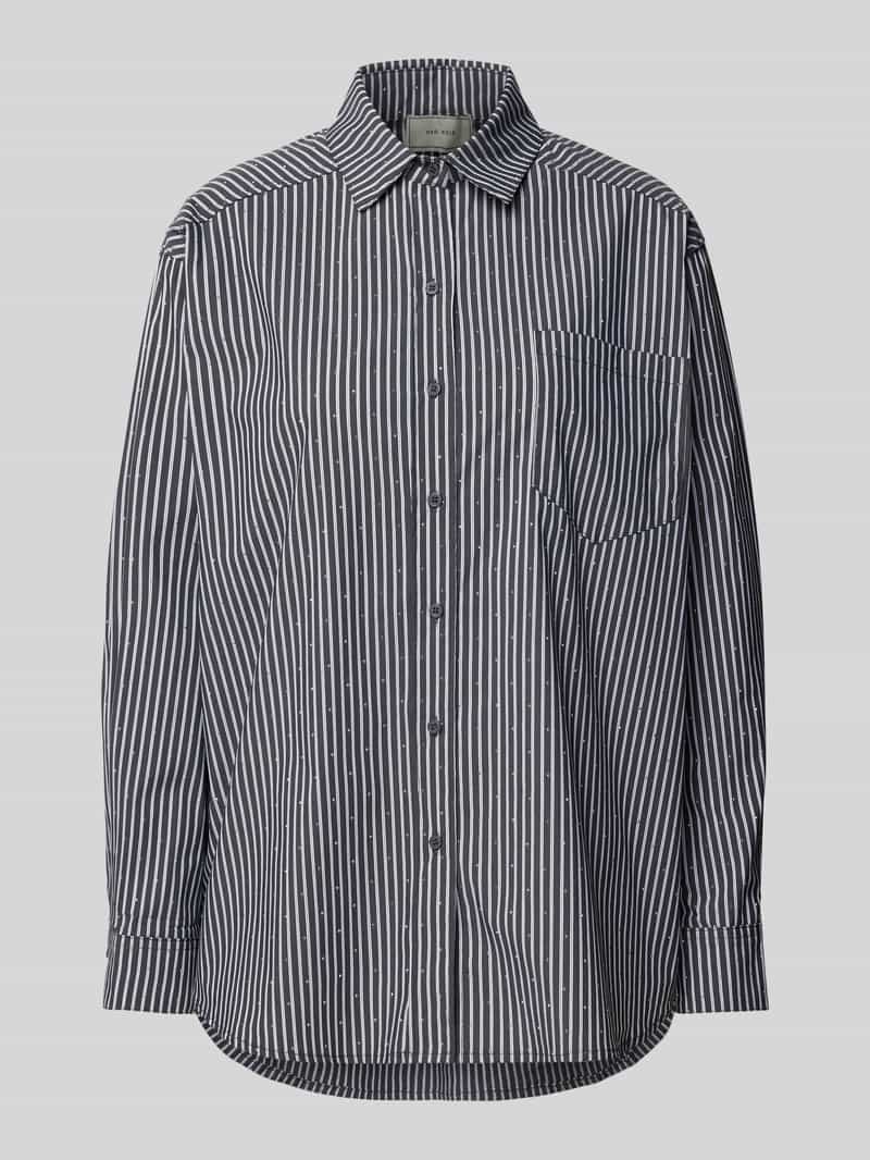 NEO NOIR Regular fit overhemdblouse met siersteentjes model 'Dalma'