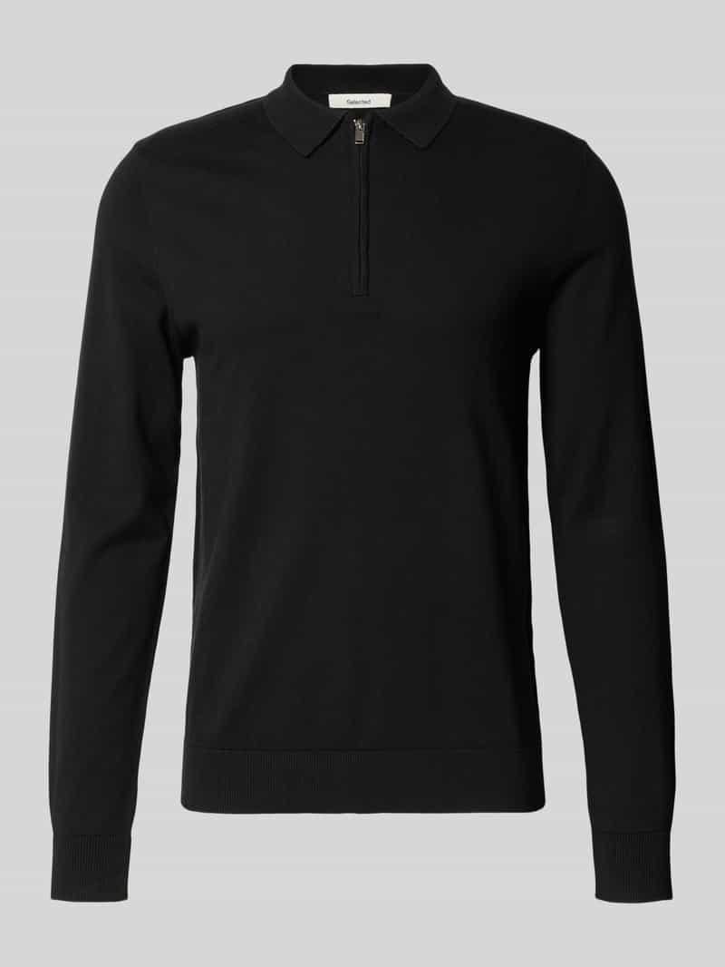 SELECTED HOMME Trui met polokraag SLHBERG LS HALF ZIP POLO NOOS