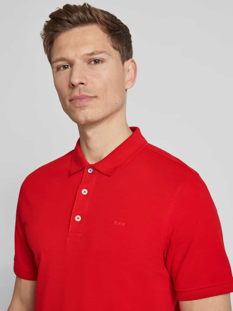 BRAX Regular fit poloshirt met labelprint model 'Pete'