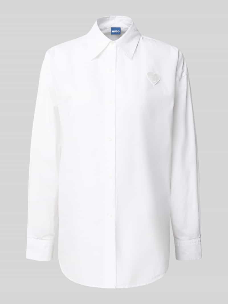 Hugo Blue Regular fit blouse met stitching model 'Elisana'