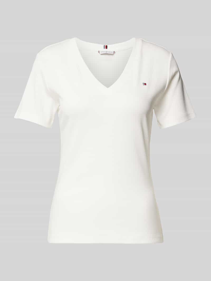 Tommy Hilfiger T-shirt SLIM CODY V-NK SS met geborduurd logo
