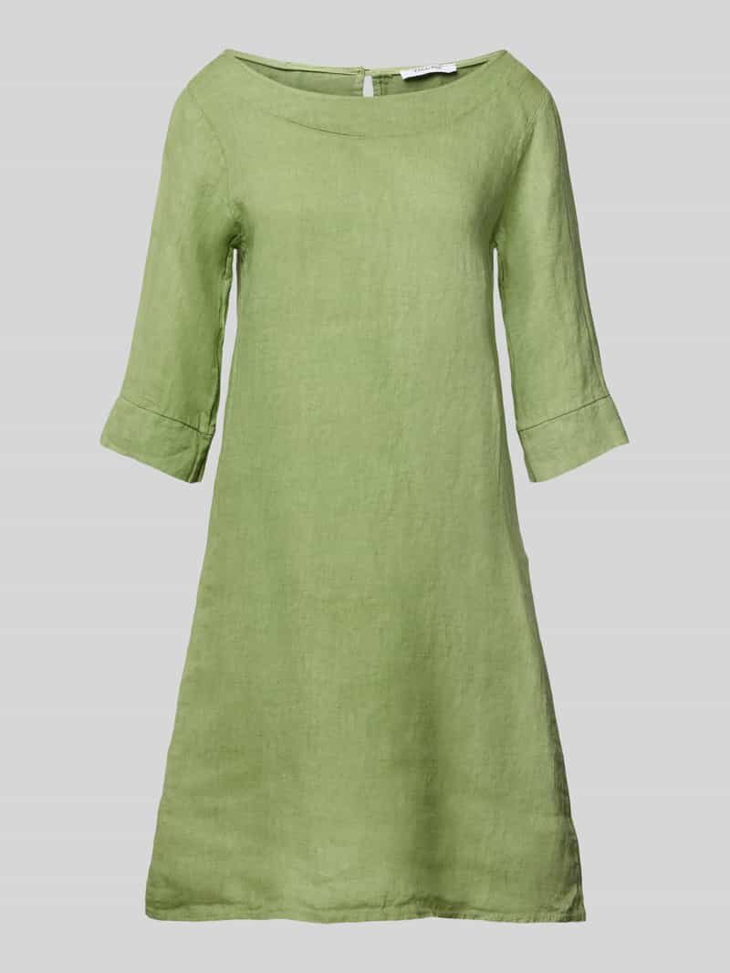 ZABAIONE Knielange linnen jurk met boothals model 'Le44tizia'