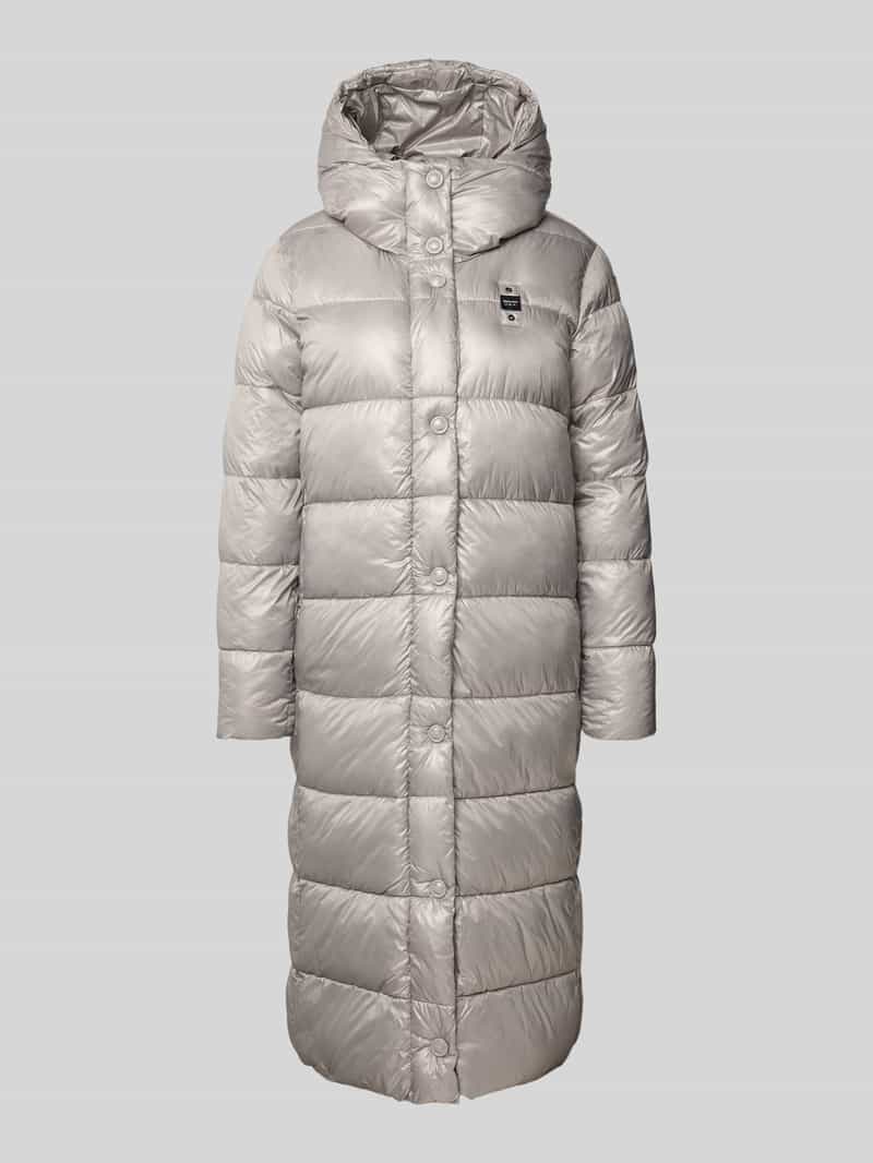 Blauer Usa Gewatteerde lange jas met labeldetail model 'BELLEVUE'