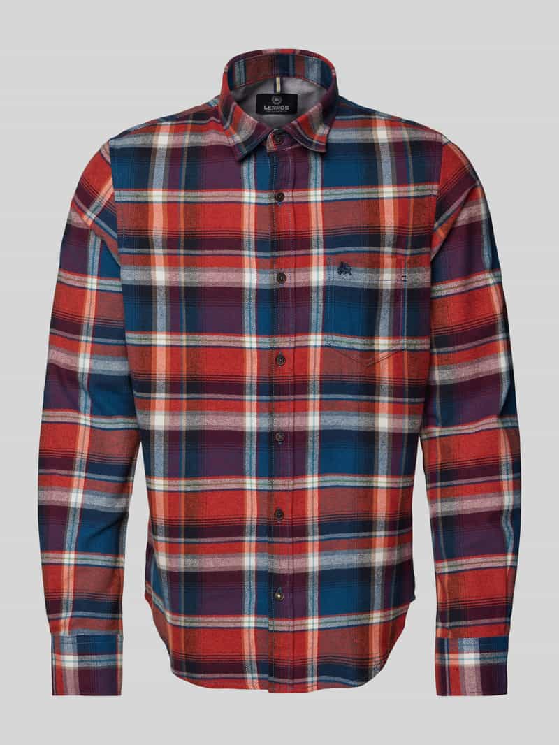 Lerros Regular fit vrijetijdsoverhemd met labelstitching