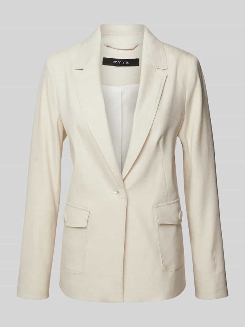 comma Linnen blazer met klepzakken