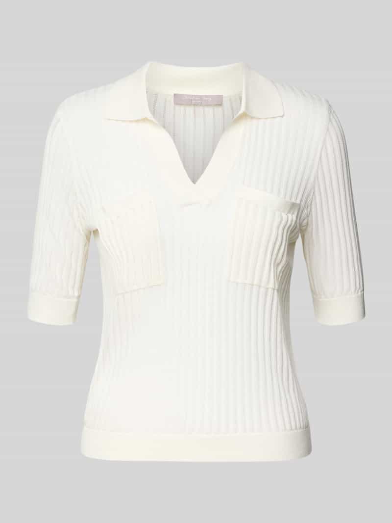 Christian Berg Woman Selection Gebreid shirt van viscosemix met polokraag
