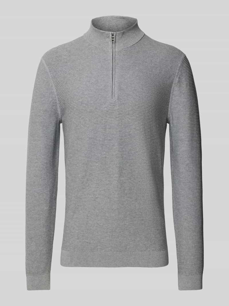 OLYMP Level Five Slim fit gebreide pullover met opstaande kraag