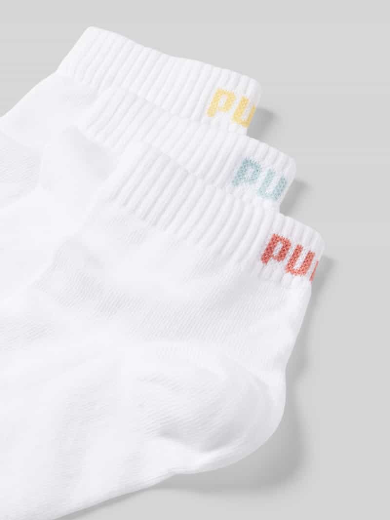 Puma Sneakersokken met labelprint in een set van 3 paar