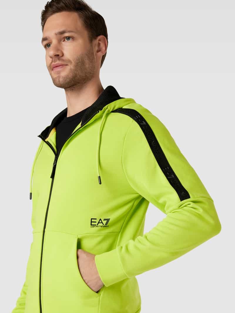 EA7 Emporio Armani Sweatjack met labelprint model 'FELPA'