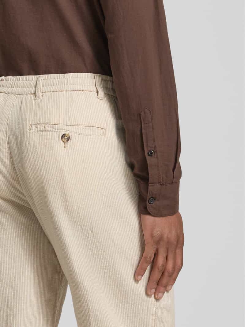 lindbergh Stoffen broek met linnen en steekzakken opzij