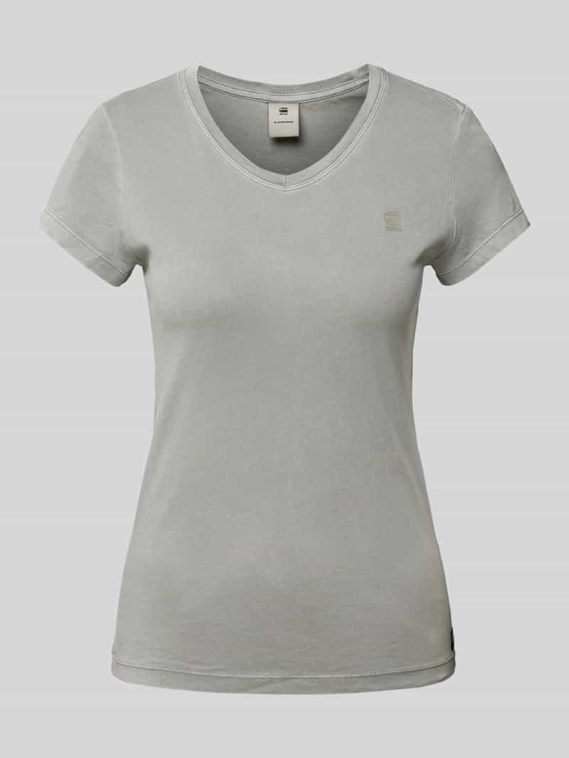 G-Star Raw Slim fit T-shirt met labeldetail model 'Overdyed'