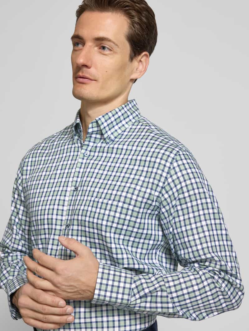 Eterna Regular fit zakelijk overhemd met borstzak