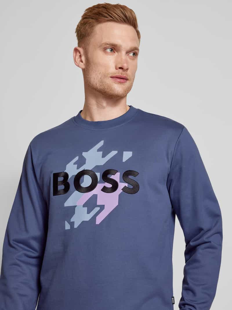 Boss Sweatshirt met labelstitching model 'Soleri'