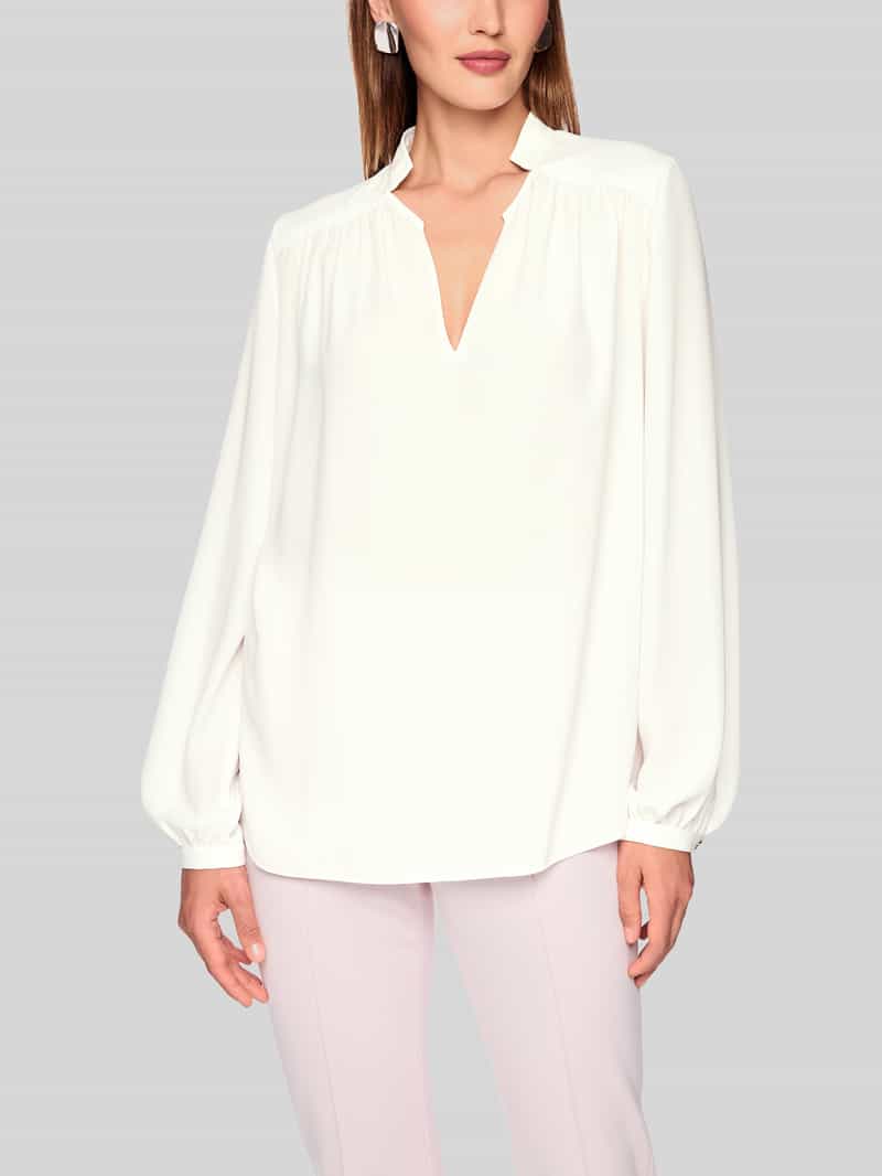 Marc Cain blouse met lange mouwen met tuniekhals