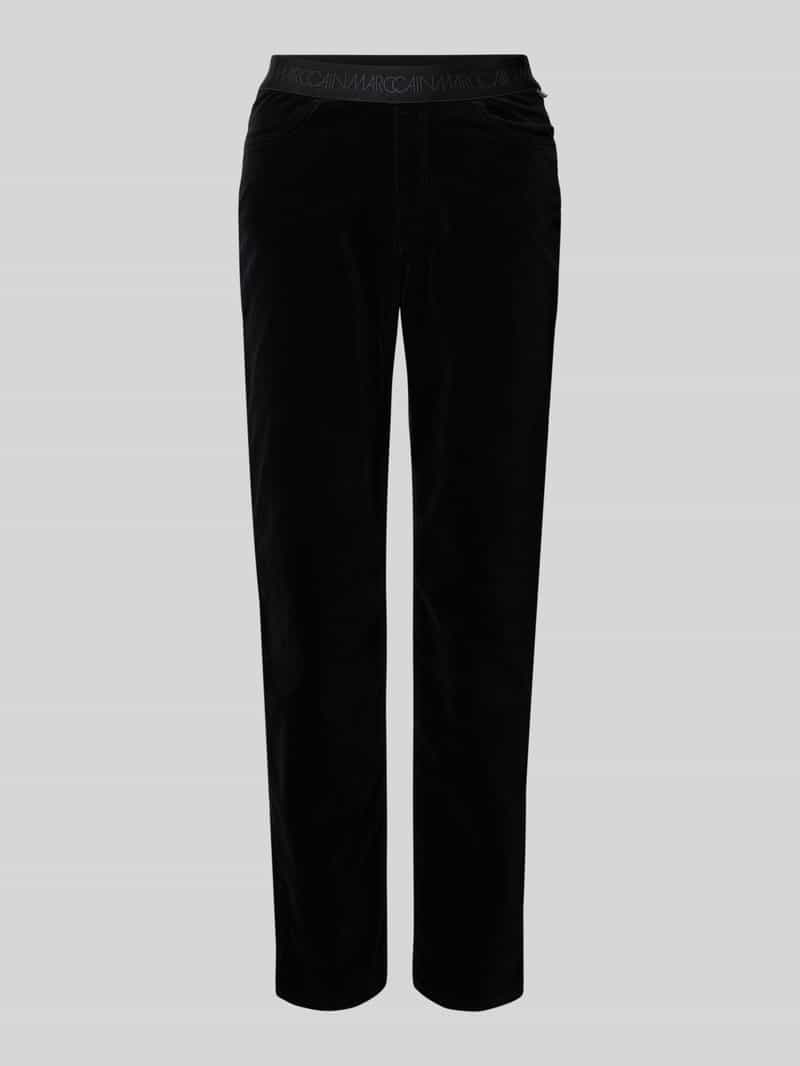 Marc Cain Stoffen broek met elastische band met logo