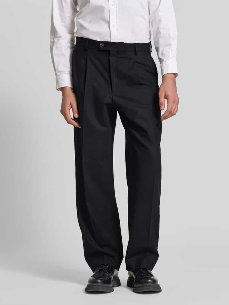 ANNARR straight fit stoffen broek met bandplooien