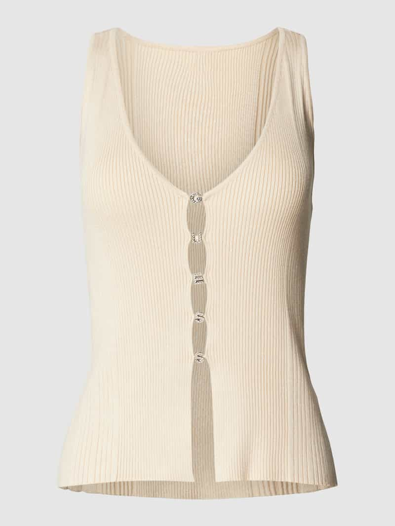 Guess Tanktop van viscosemix met labeldetail