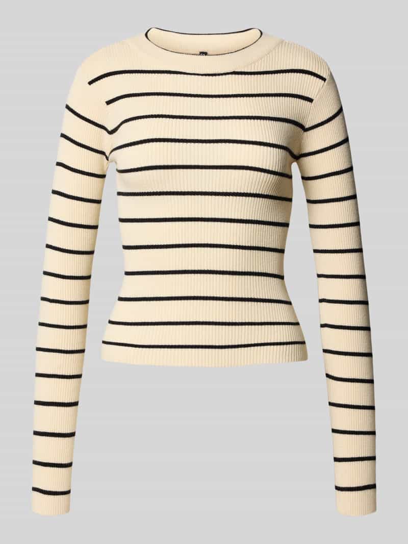 Pieces Slim fit gebreide pullover van viscosemix model 'MIRA'