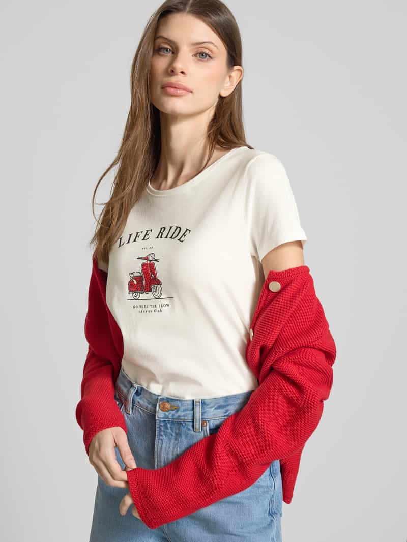 Zero T-shirt met statement- en motiefprint
