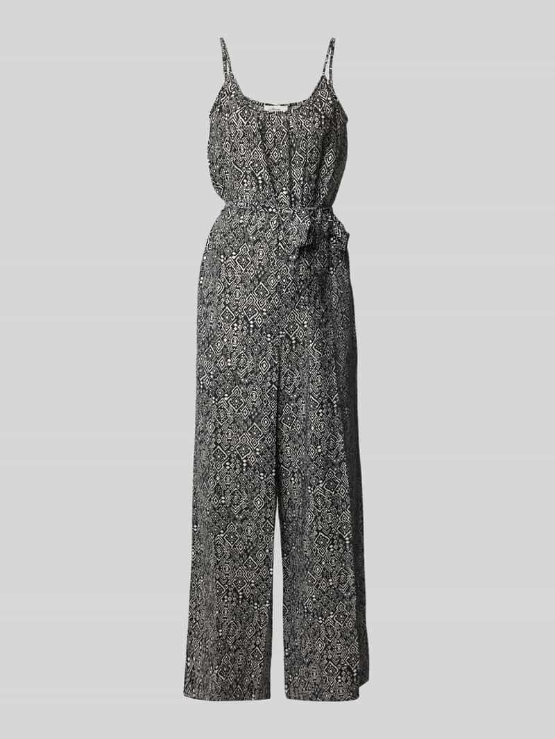 s.Oliver RED LABEL Relaxed fit jumpsuit van gestructureerde viscosemix