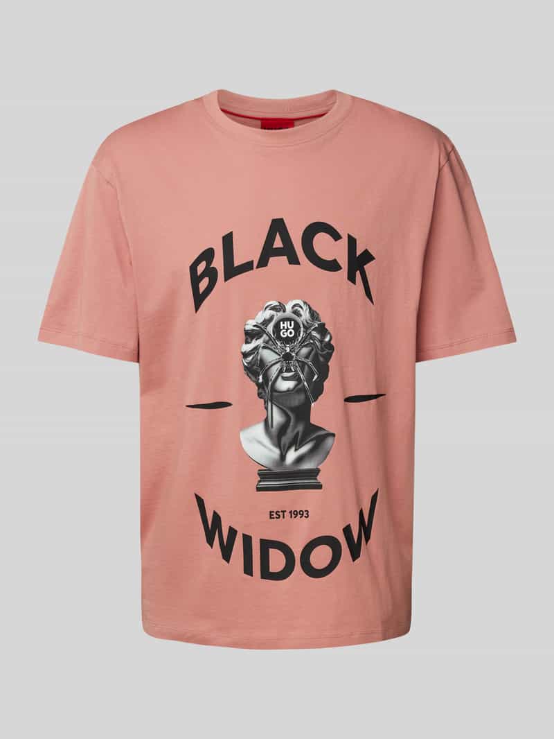 HUGO Oversized T-shirt met ronde hals model 'Dostalgi'