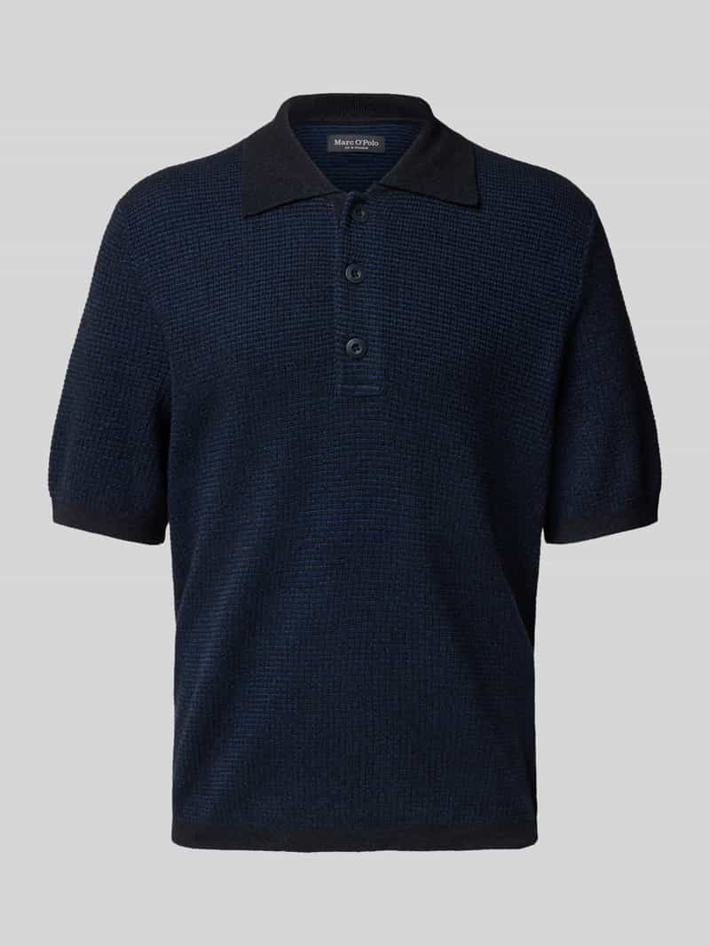 Marc O'Polo Regular fit poloshirt van katoenmix met een kreukeffect