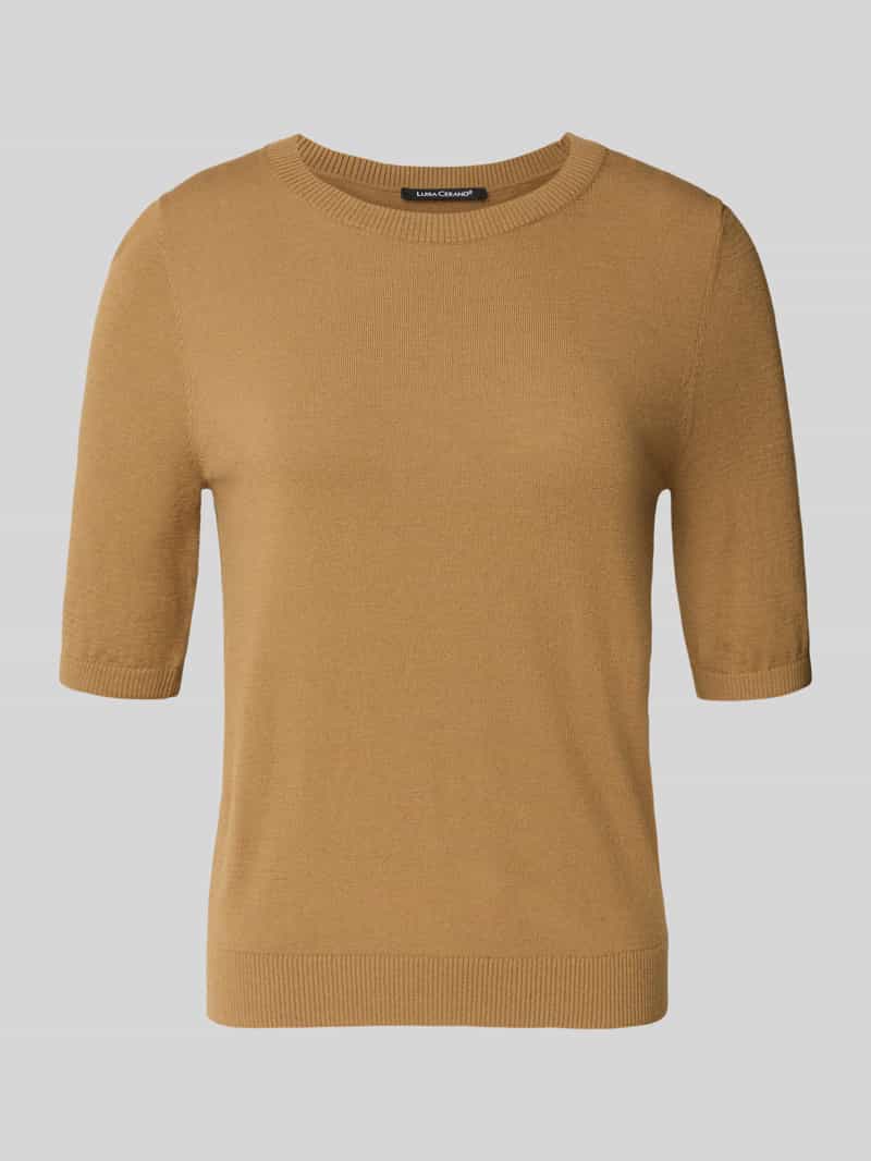 LUISA CERANO Gebreid shirt van viscosemix met ronde hals