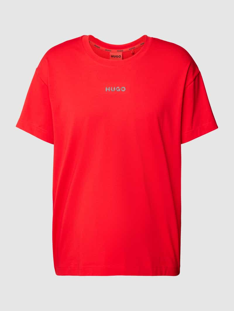 HUGO Oversized T-shirt met labelprint, model 'Linked'