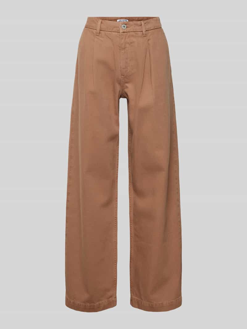 Jake*s Casual Wide leg bandplooibroek met steekzakken