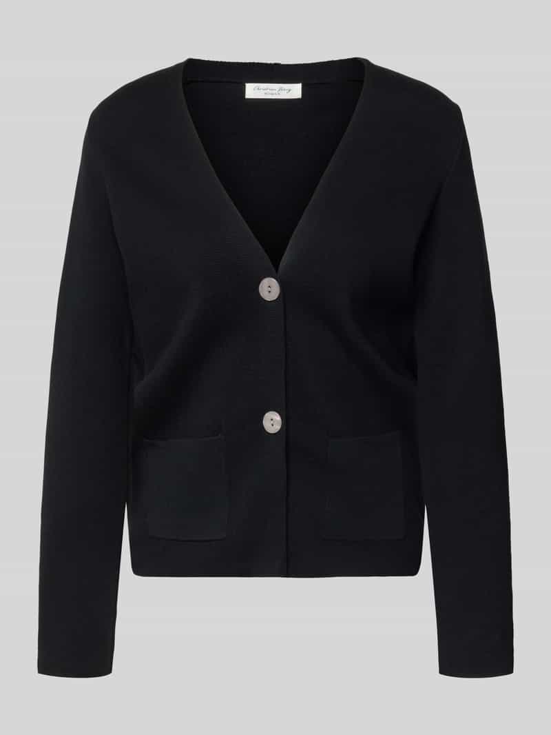Christian Berg Woman Loose fit gebreid jack met V-hals