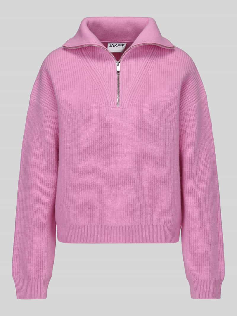 Jake*s Casual Pullover van wol met schipperskraag