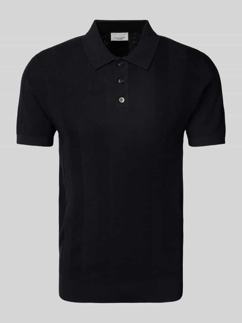 Profuomo Poloshirt met korte knoopsluiting