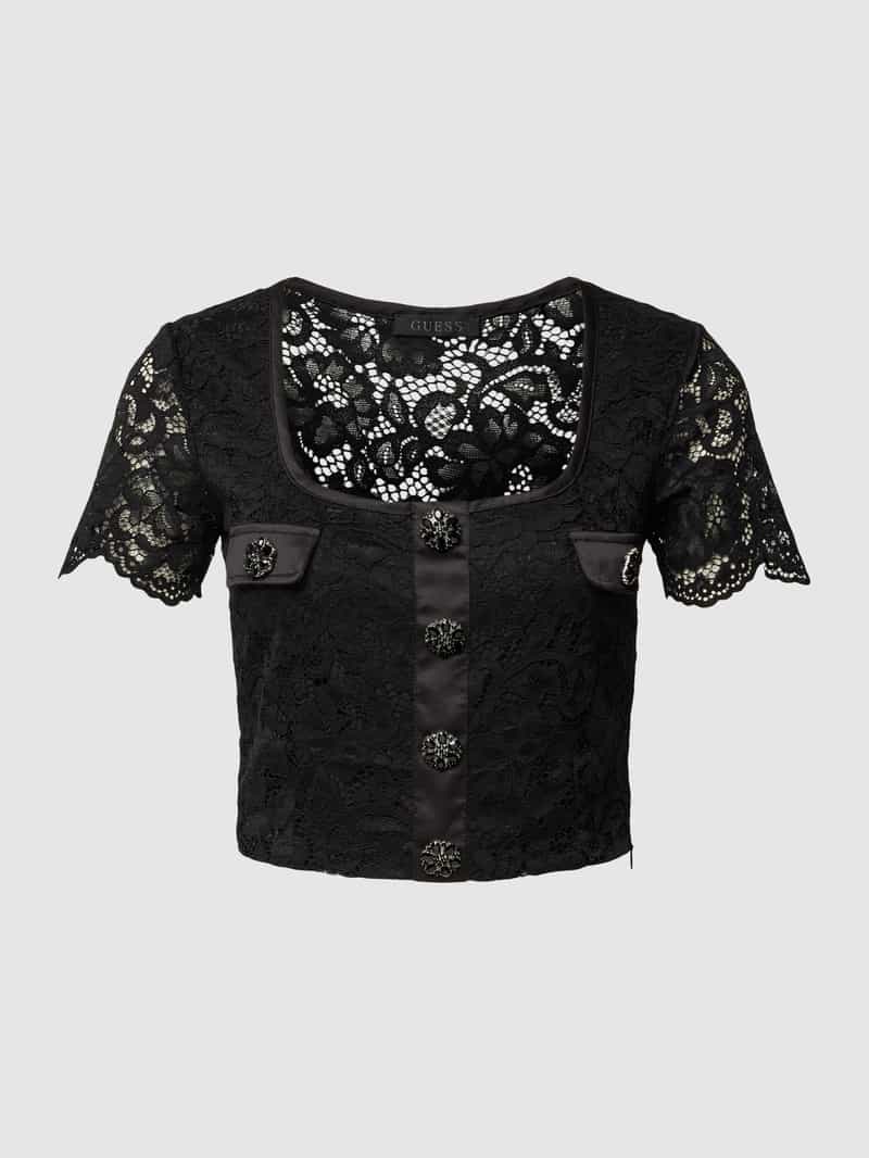 Guess Kort T-shirt met kant model 'ERIKA'