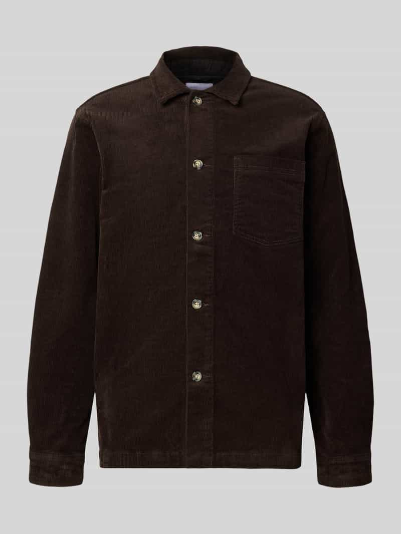 Lindbergh Modern fit overhemdjack met borstzak model 'Superflex'
