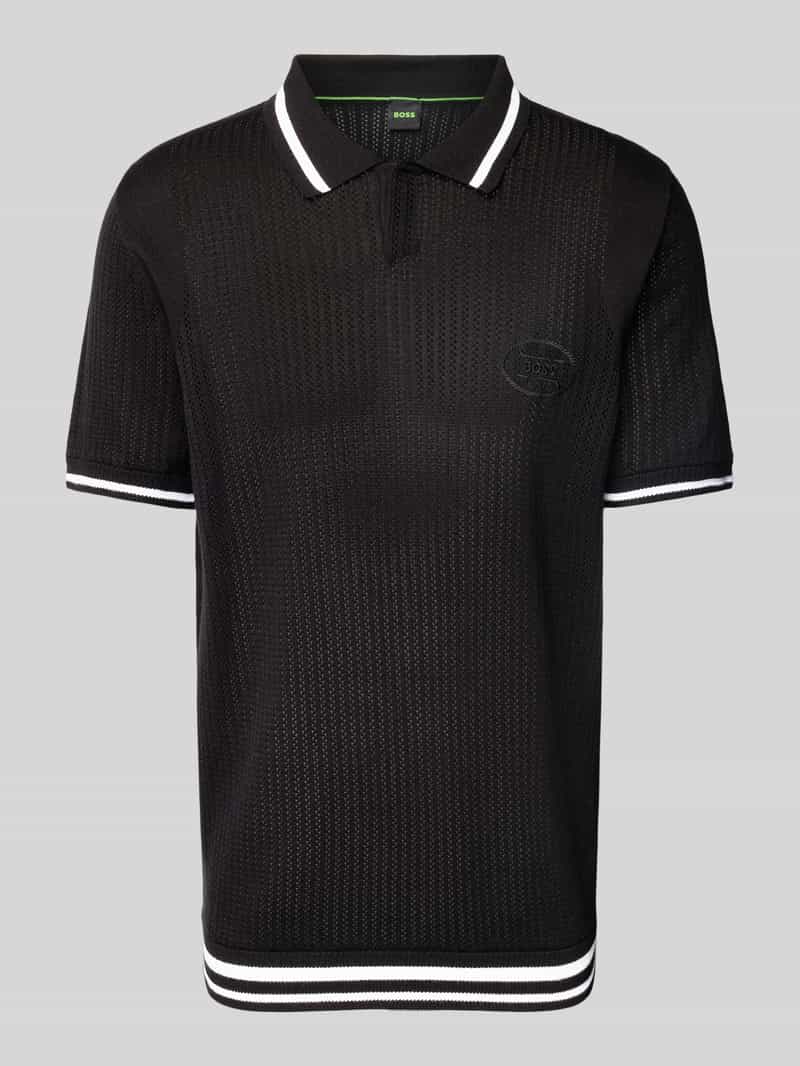 BOSS Green Poloshirt met ribboorden