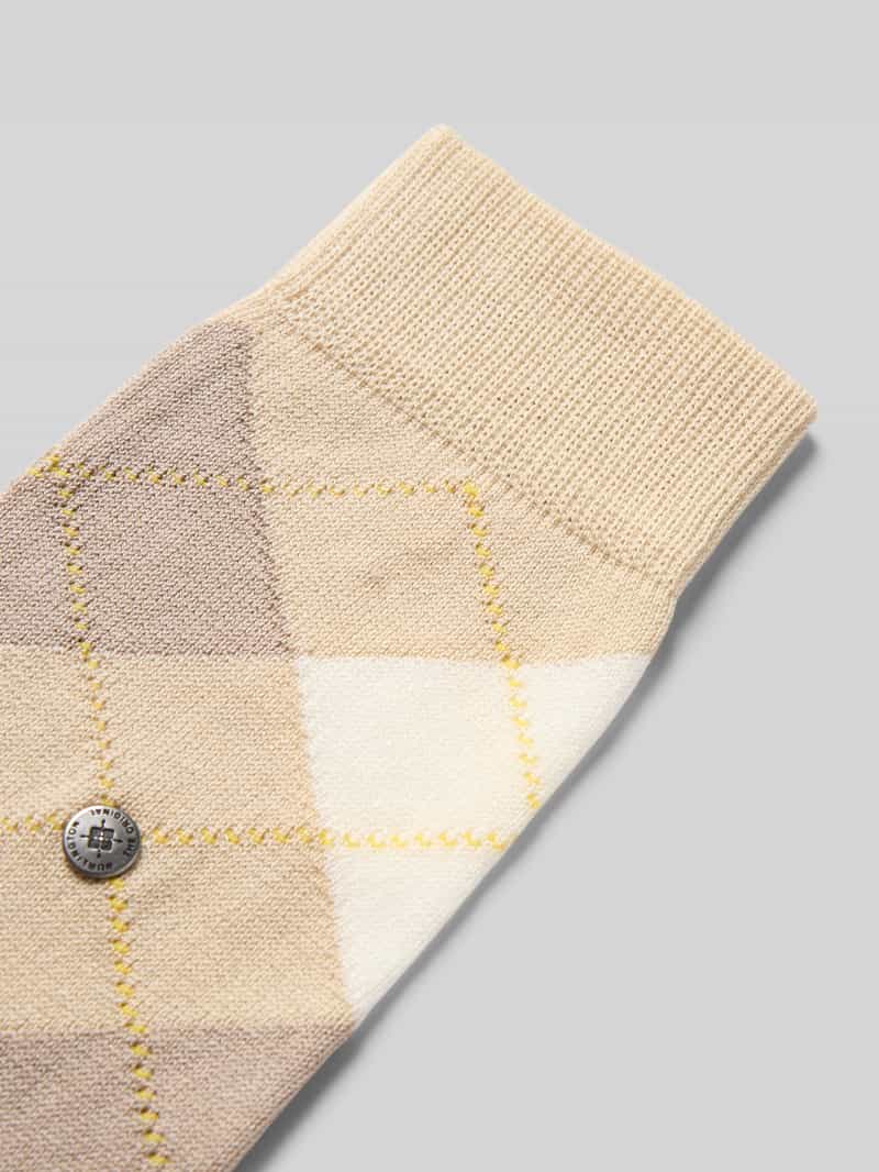 Burlington Sokken met argyle-stitching model 'Covent'